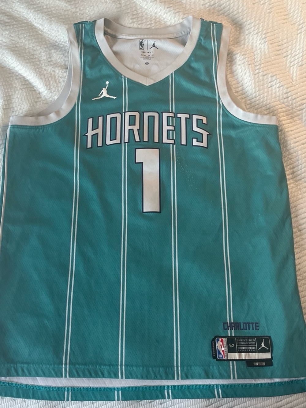 Jordan Charlotte Hornets #1 Teal Basketball Jersey